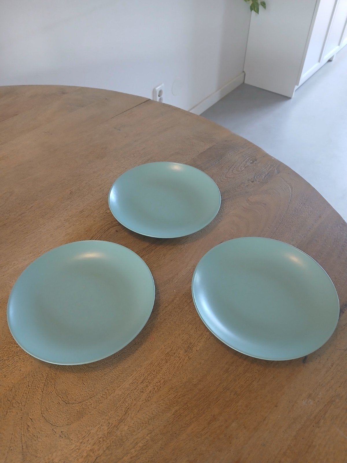 IKEA ontbijt/lunch bordjes, blauw (3 stuks), Ophalen of Verzenden, Gebruikt, IKEA, Bord(en)