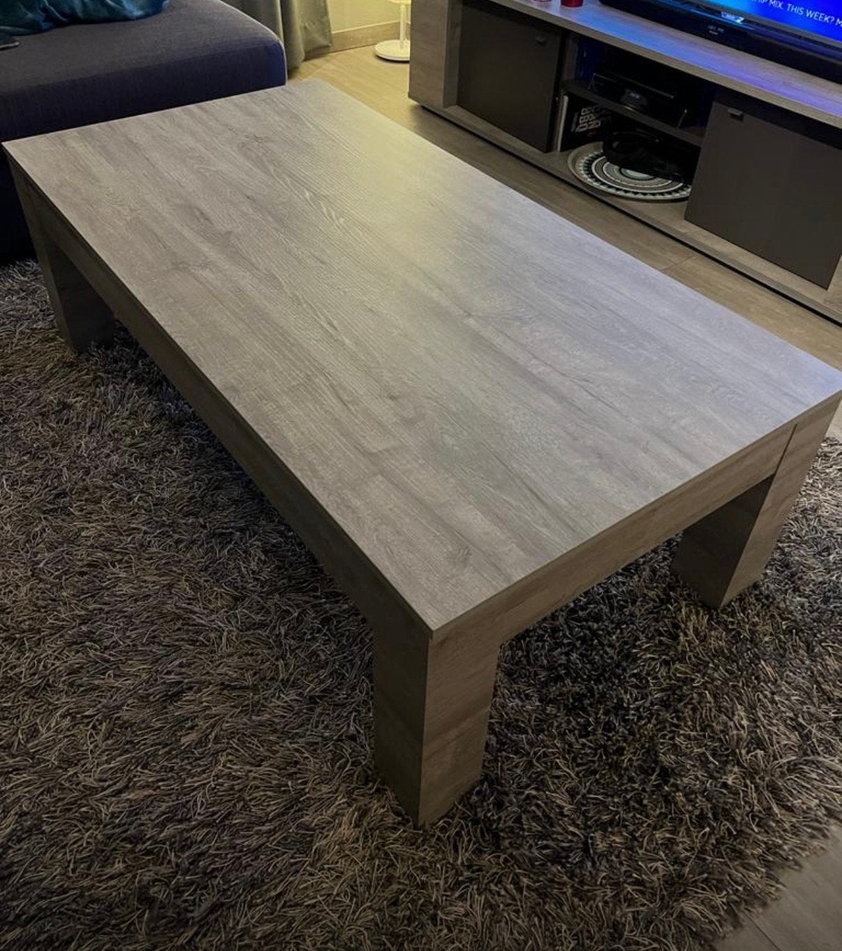 Salontafel grijs, Ophalen, 100 tot 150 cm, 50 tot 100 cm, Zo goed als nieuw
