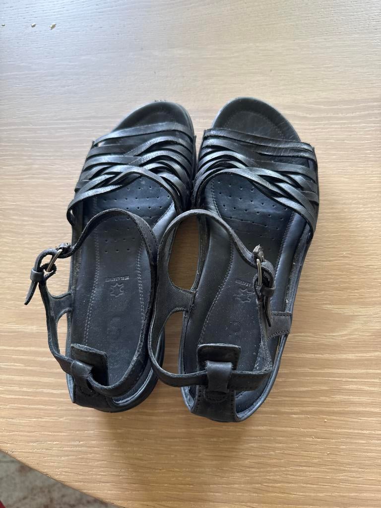 Zwarte sandalen maat 39 - Ecco, Ophalen of Verzenden, Zo goed als nieuw, Zwart, Sandalen of Muiltjes