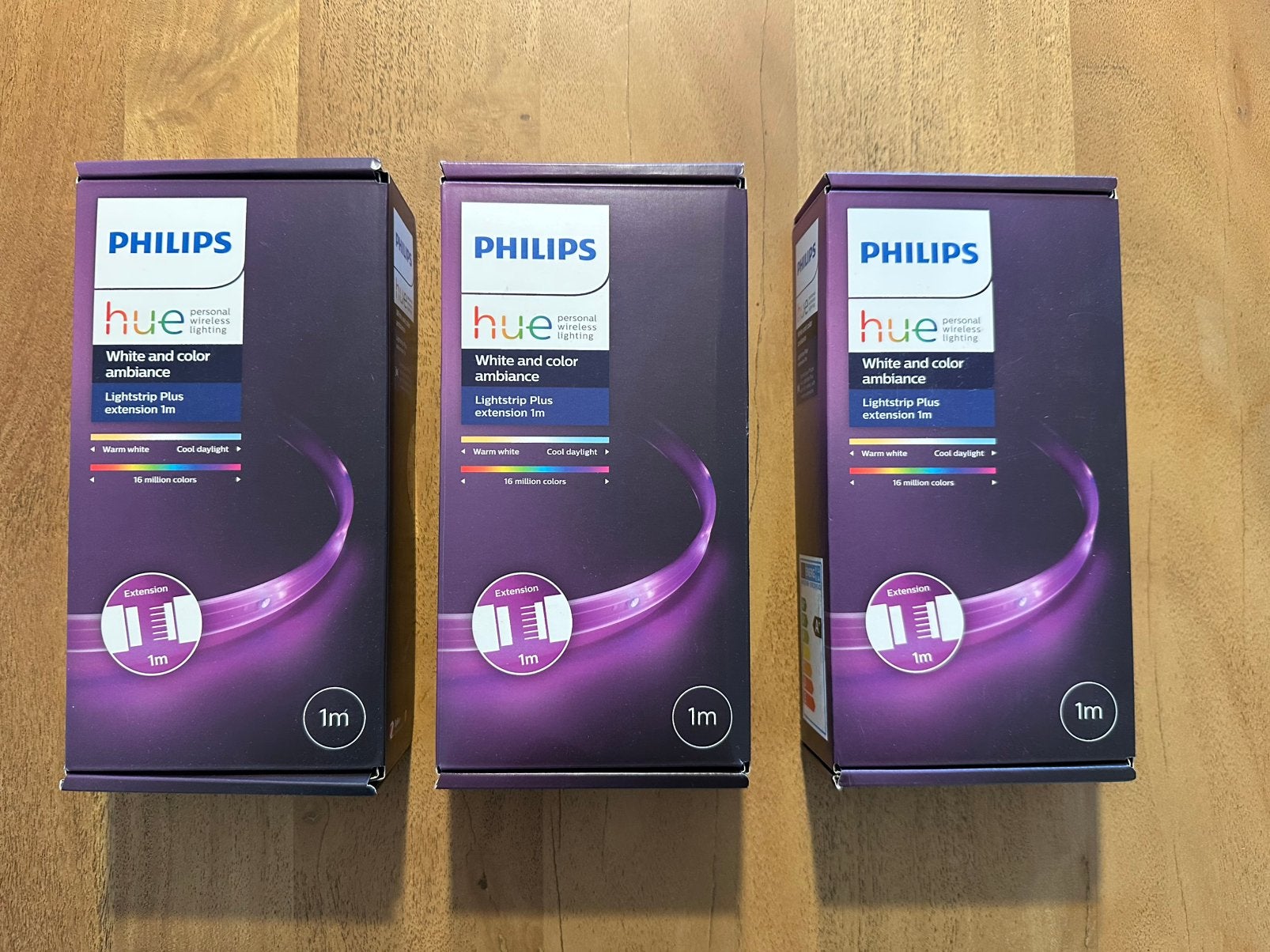 3x Philips Hue Lightstrip Plus uitbreiding 1 meter, Ophalen of Verzenden, Nieuw, Philips Hue, Led-lamp
