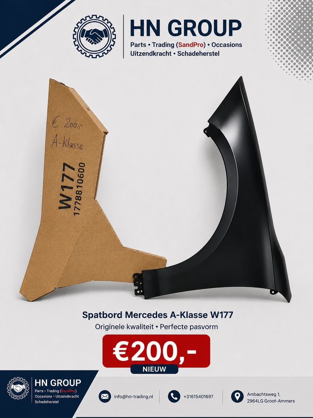 Mercedes W177 1778810600 Spatbord, -, Nieuw, Ophalen of Verzenden, Spatbord