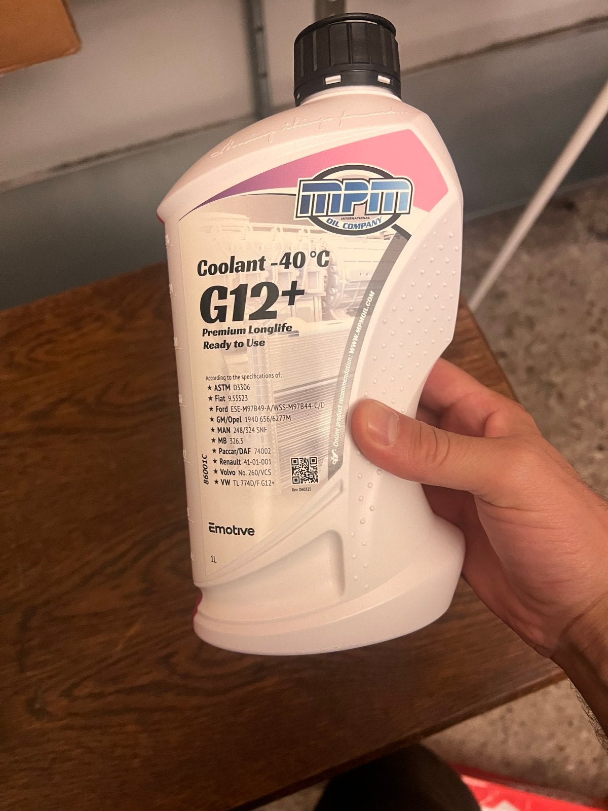 MPM Koelvloeistof G12+ Premium Longlife -40C 1 Liter, Auto-onderdelen, Ophalen of Verzenden, Nieuw