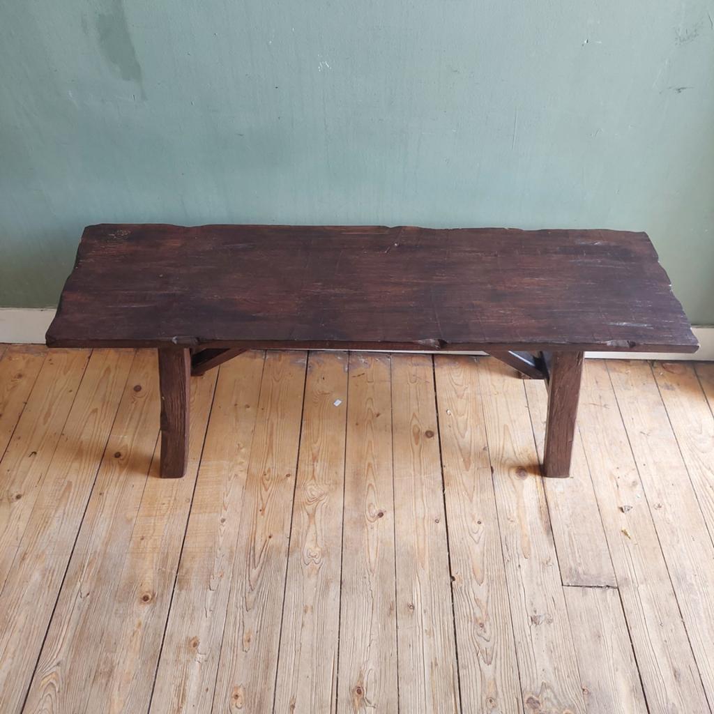 Lucky Vintage gebeitst houten teak bankje, Huis en Inrichting, Krukjes, Ophalen, Onbekend, Nieuw, Onbekend