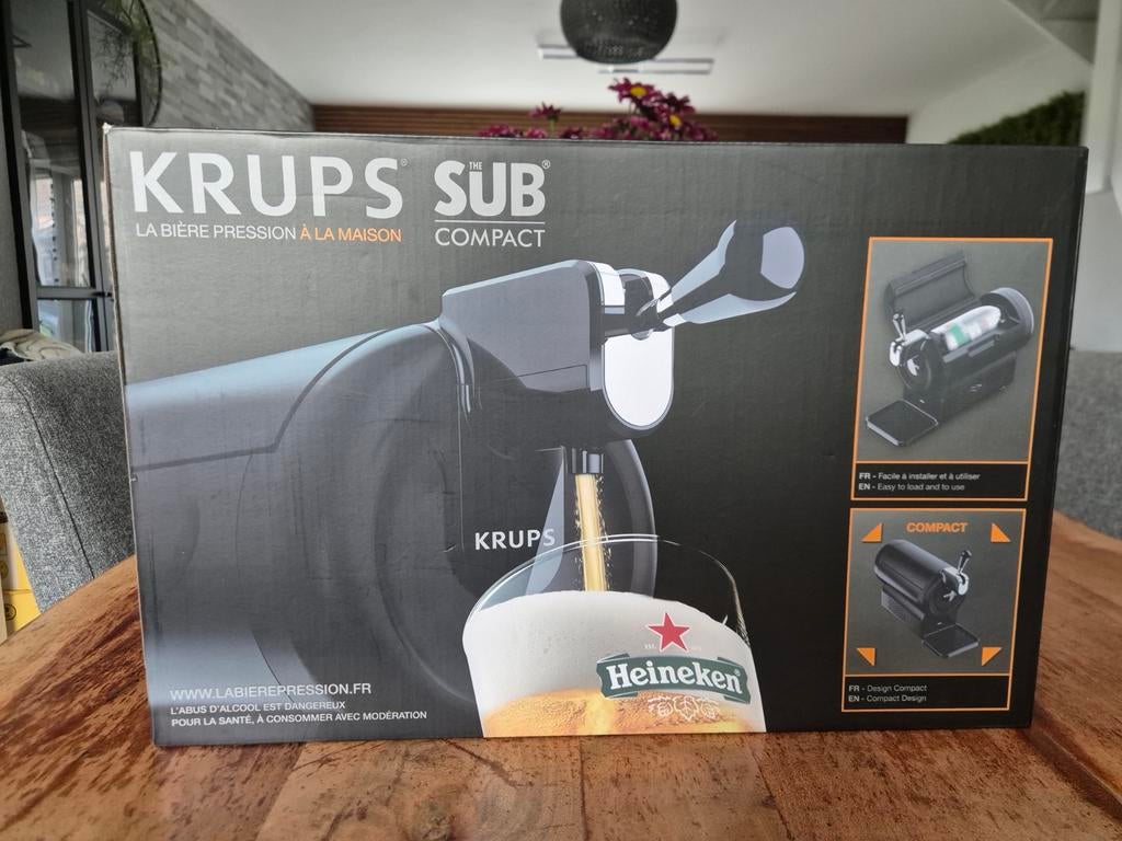 Krups Sub Compact thuistap + 8x2L bier, Ophalen, Nieuw