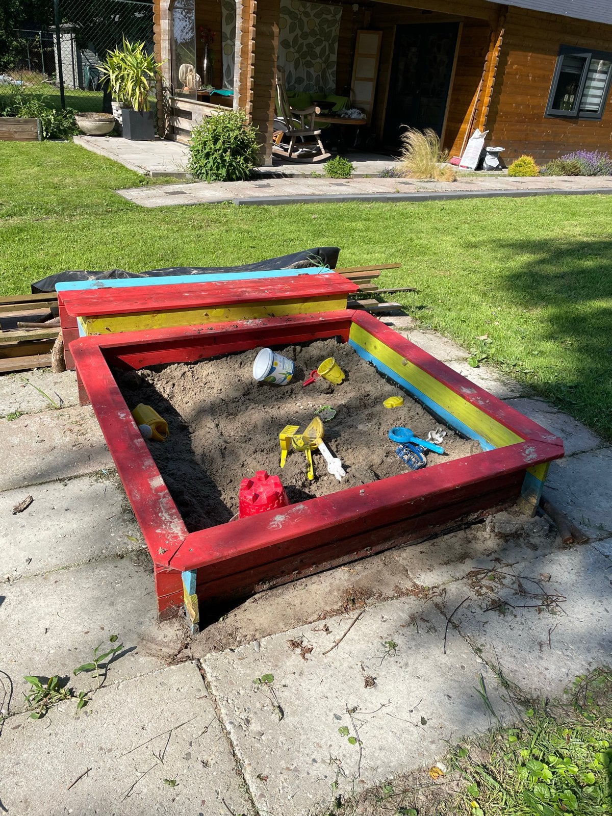 Zandbak met 2 afdekplaten, Ophalen, Gebruikt