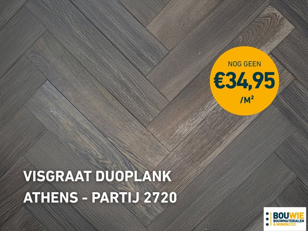 Houten vloer - Duoplank Visgraat - Hongaarse punt - Eiken, Niet ingevuld, Niet ingevuld, Nieuw, 10 m² of meer