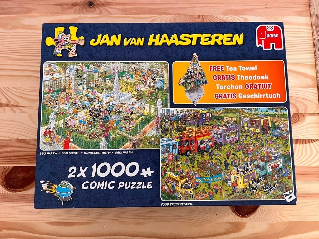 Jan van Haasteren BBQ & Food Truck Festival – 2x1000 stukjes, Ophalen of Verzenden, 500 t/m 1500 stukjes, Zo goed als nieuw