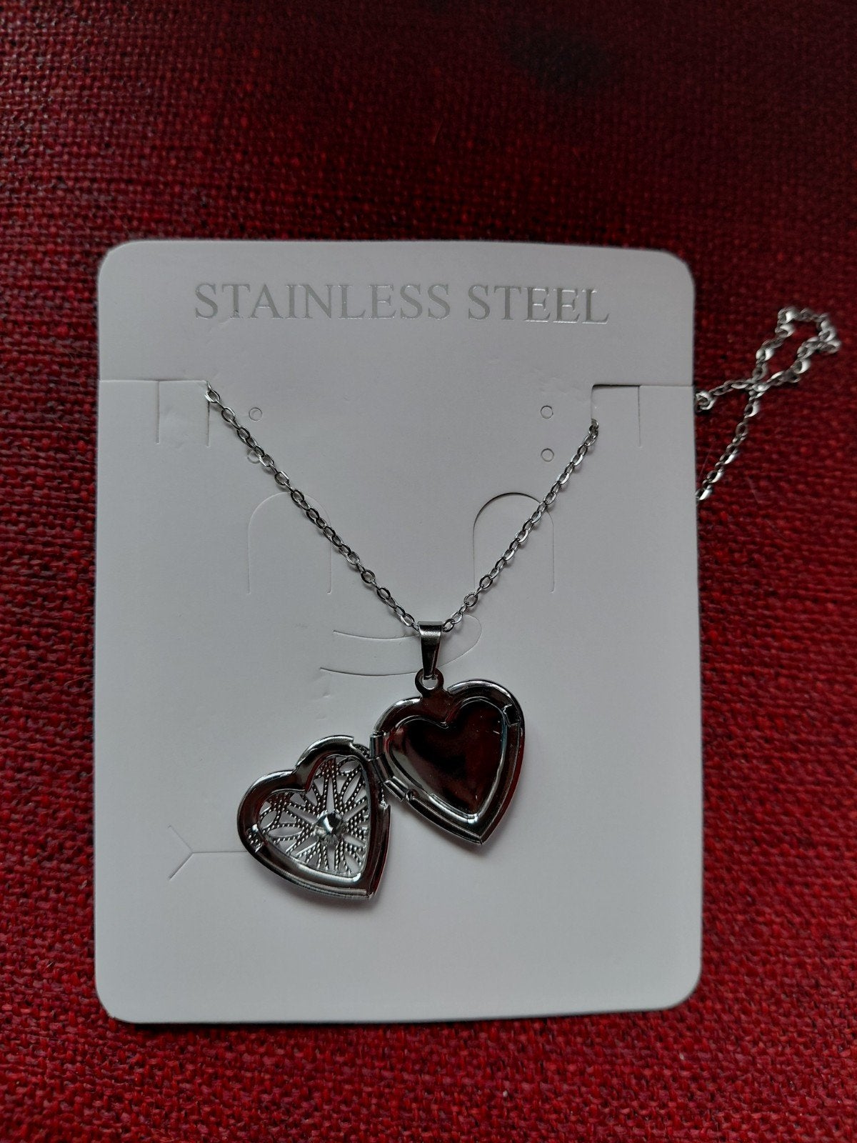 RVS Ketting met Hart Medaillon Hanger, Overige materialen, Verstelbaar, Nieuw, Ophalen of Verzenden