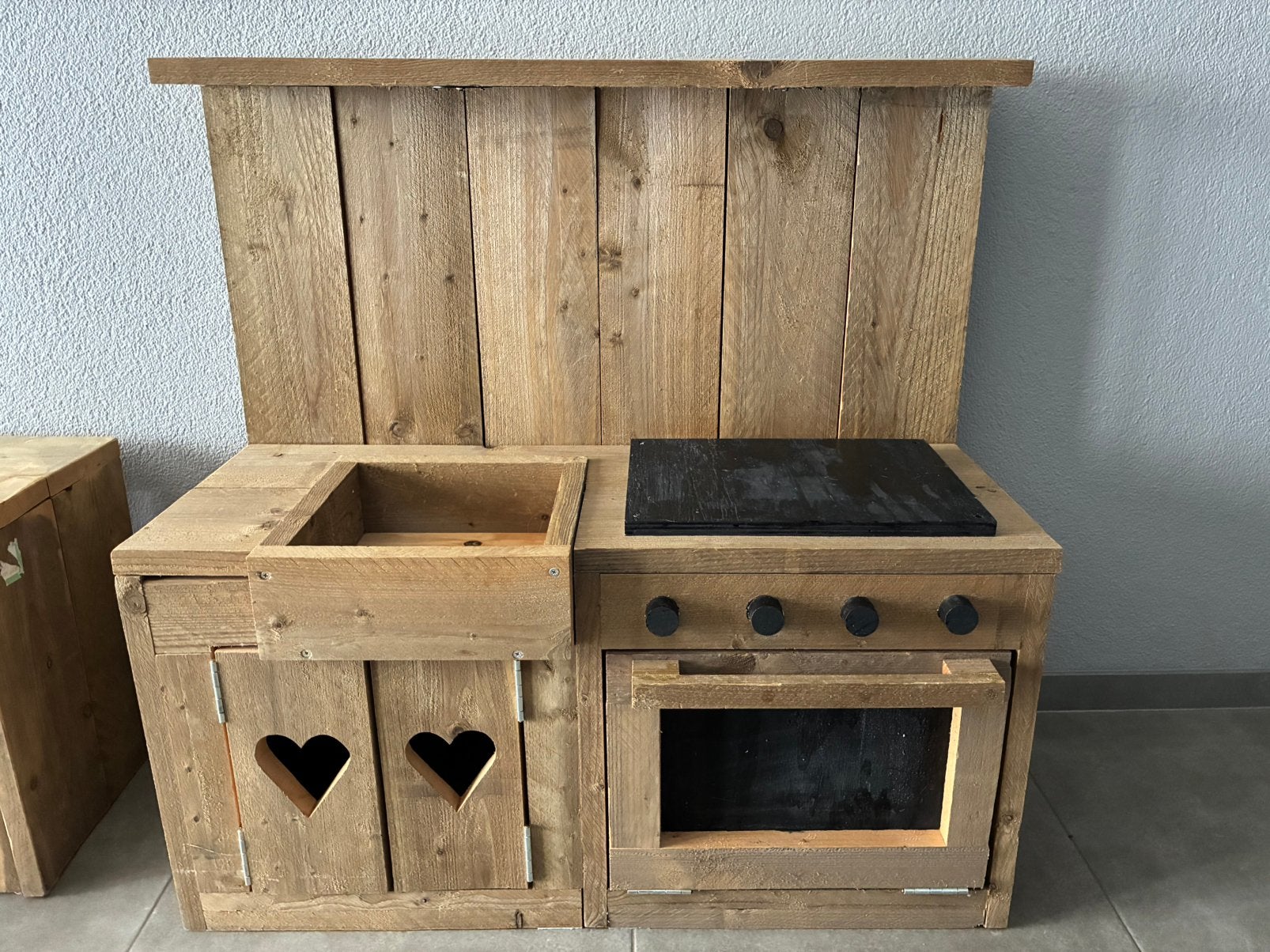 Steigerhouten speelkeuken, Ophalen, Gebruikt