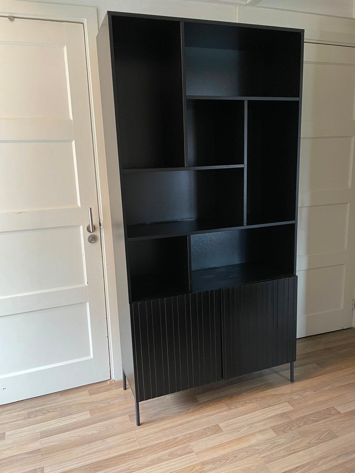 Zwart Boekenkast/Kast - 100x35x200cm, Ophalen, Gebruikt, 100 tot 150 cm, 150 tot 200 cm