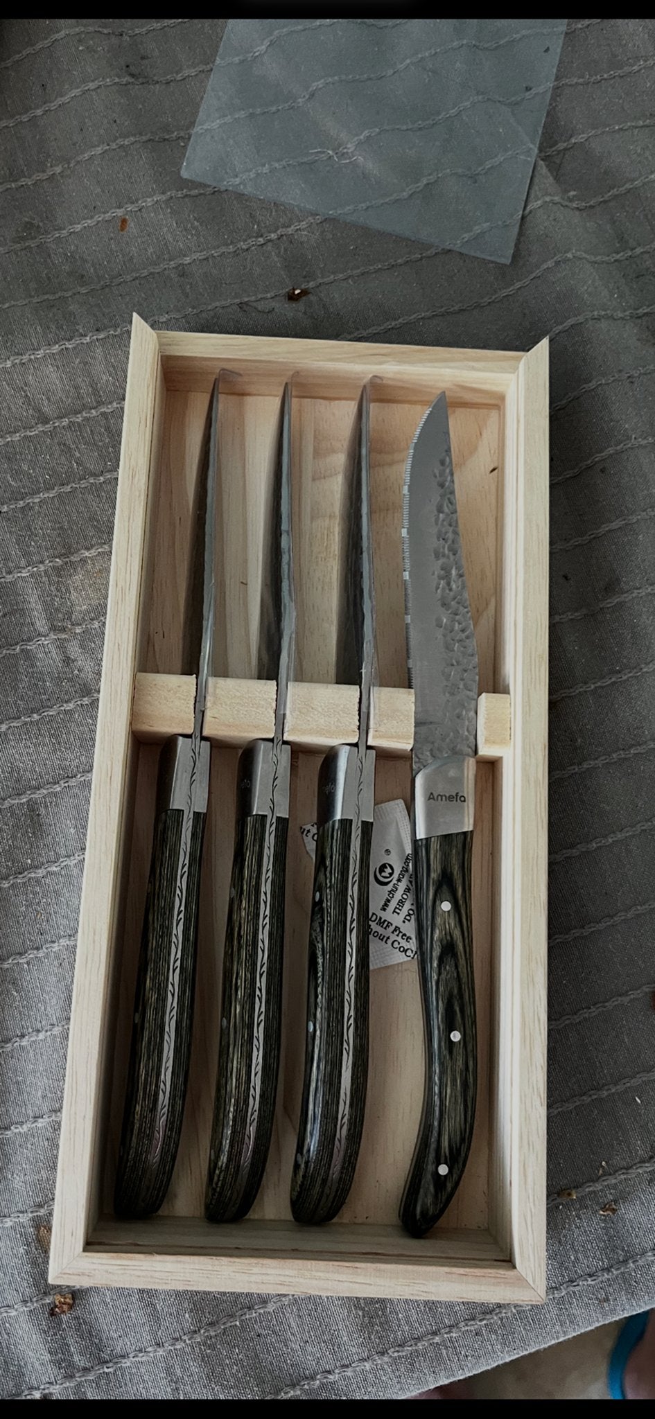 Amefa Steakmessen set - 4 stuks in houten kistje, Los bestek, Nieuw, Ophalen of Verzenden, Amefa