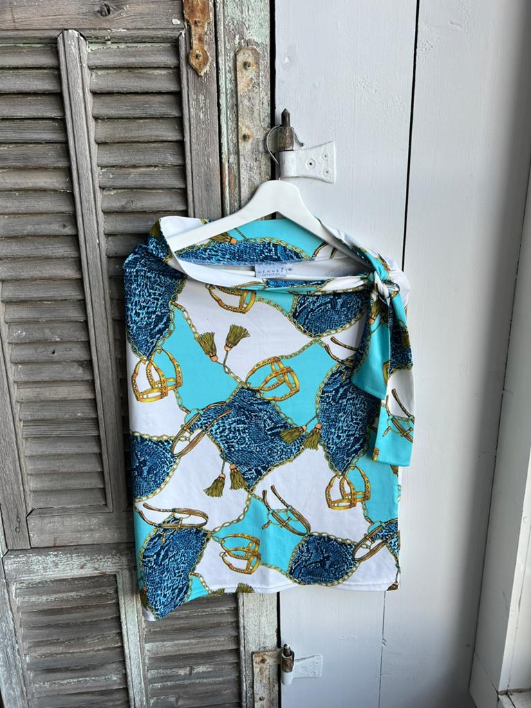 Gave kokerrok HENNES (retro H&M) size S, Blauw, Maat 42/44 (L), Ophalen of Verzenden, Zo goed als nieuw