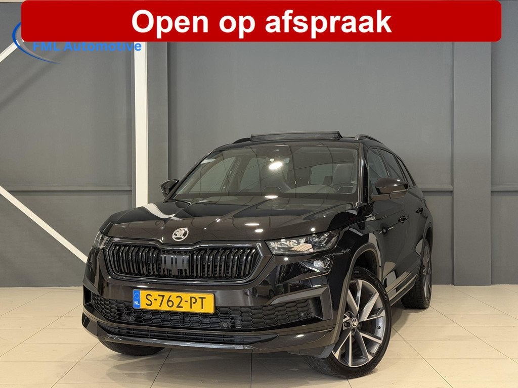 Skoda Kodiaq 1.5 TSI Sportline Business | Trekhaak | Panoram, Auto's, Skoda, 4 cilinders, 150 pk, Zwart, Bedrijf