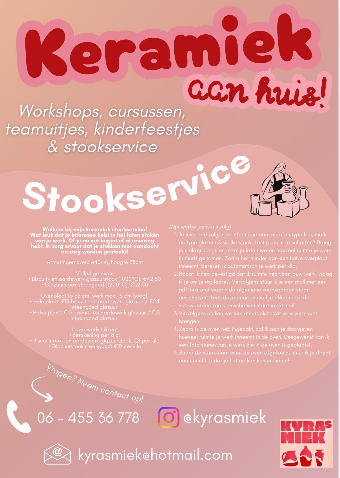 Stookservice keramiek omgeving Apeldoorn 🏺🍶🔥, Ophalen, Nieuw