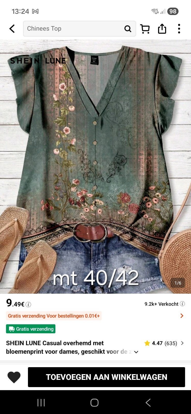 Shein kledingpakket: badpak, jurk en 2 tops (maat 40/42), Ophalen of Verzenden, Zo goed als nieuw, Overige kleuren, Badpak