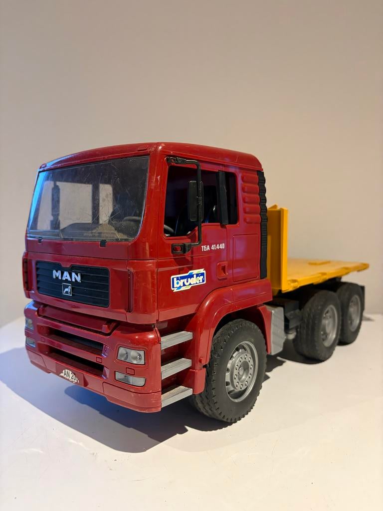 Bruder MAN TGA Vrachtwagen met Platte Bak, Ophalen of Verzenden, Gebruikt
