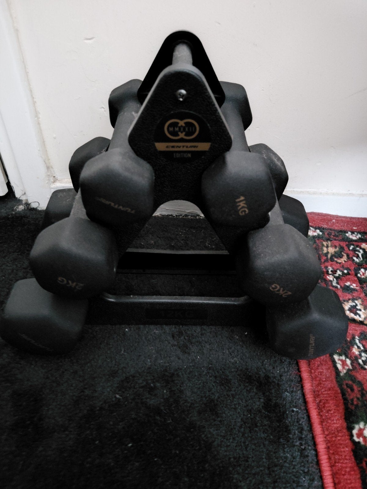 Centuri Edition Halterset met Rek - 1kg en 2kg, Sport en Fitness, Ophalen, Gebruikt, Armen, Halterset