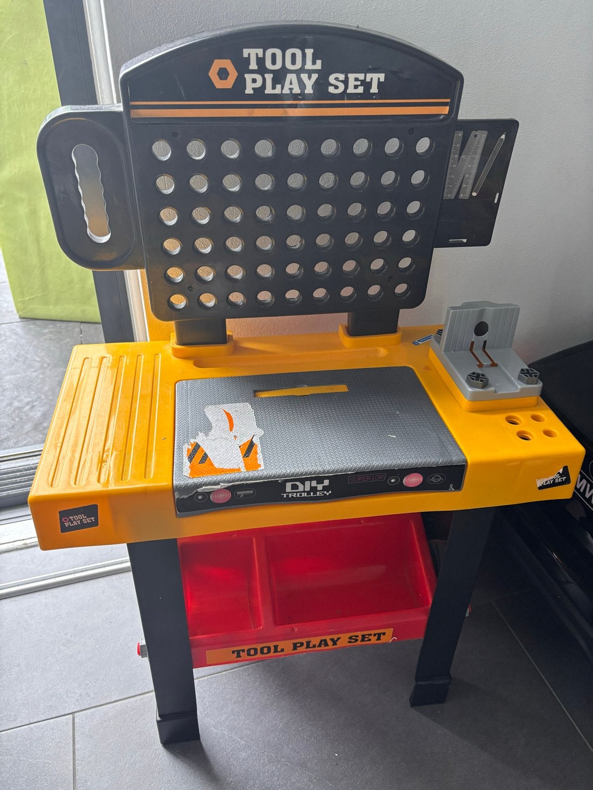 Tool Play Werkbank voor Kinderen - DIY Trolley, Ophalen, Gebruikt, Jongen of Meisje