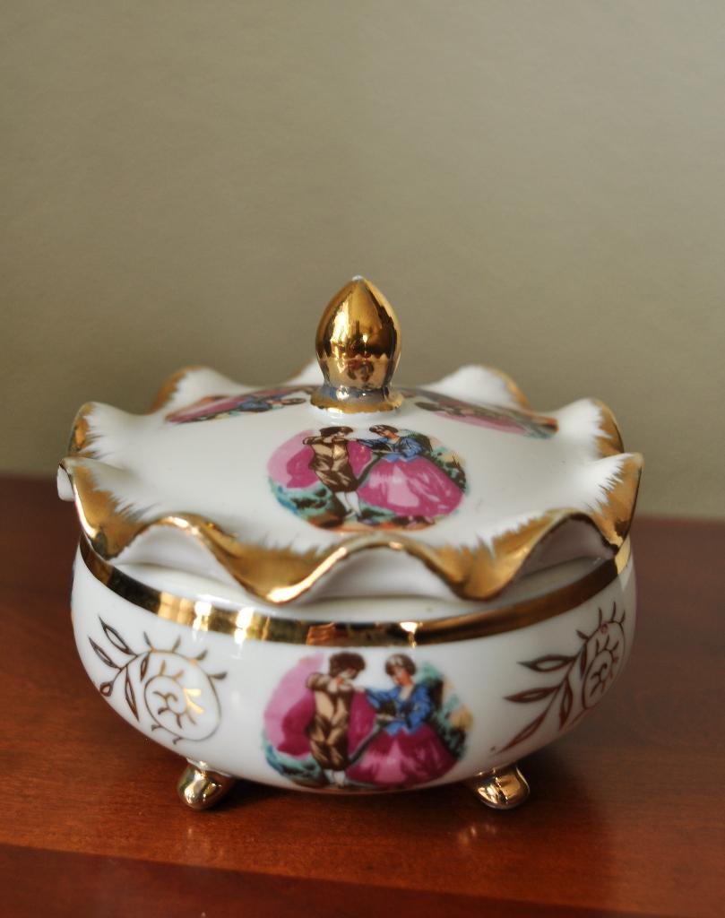 Oud KLEIN Dekseldoosje Doosje Porselein Versailles 10 cm, Antiek en Kunst, Ophalen of Verzenden