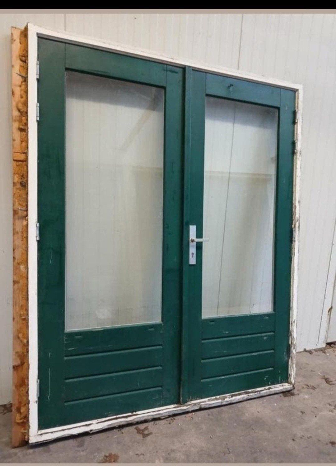 hardhouten kozijn hardhouten tuindeuren dubbel glas driepunt, Doe-het-zelf en Verbouw, Ophalen of Verzenden, Zo goed als nieuw
