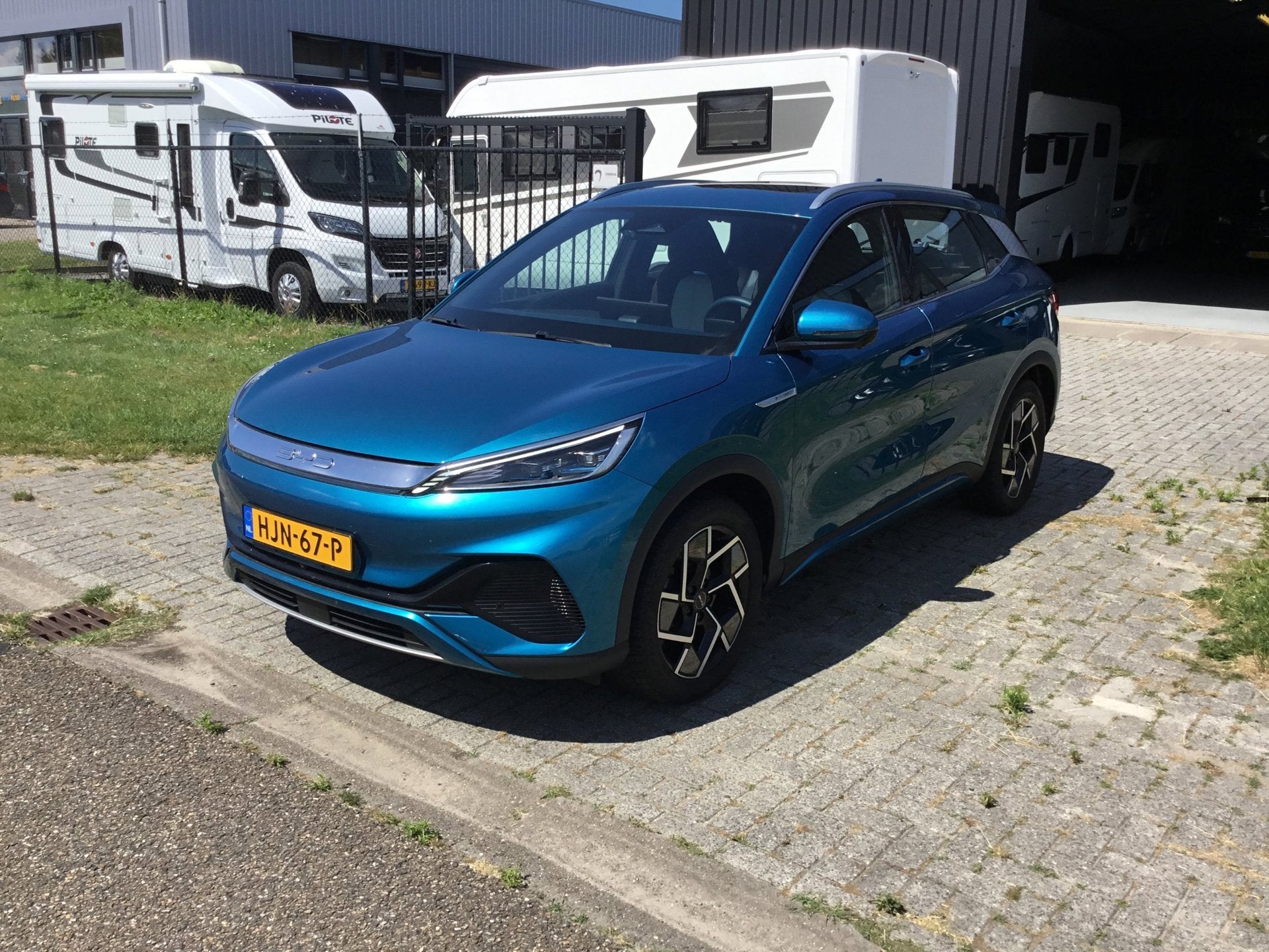 Byd ATTO 3 Design 60 kWh SOH 95%, Auto's, Automatische klimaatregeling, Gebruikt, Blauw, 204 pk