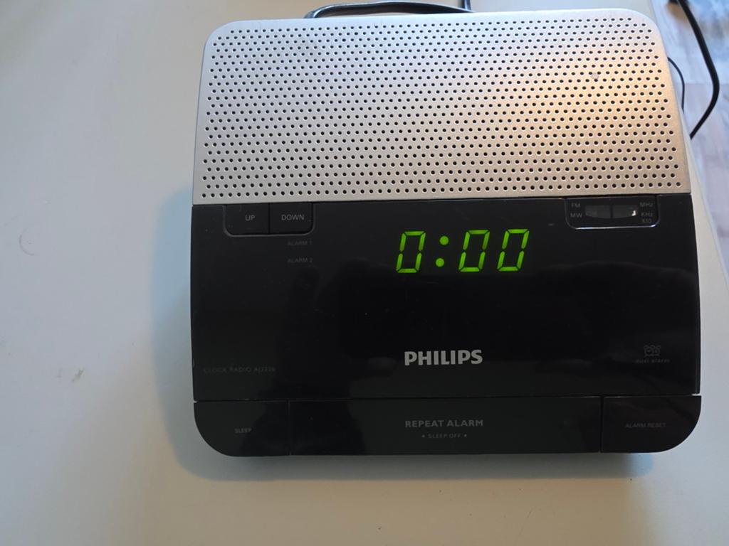 Philips AJ3400/12 Wekkerradio met FM/AM-tuner, Audio, Tv en Foto, Radio's, Ophalen of Verzenden, Zo goed als nieuw, Radio