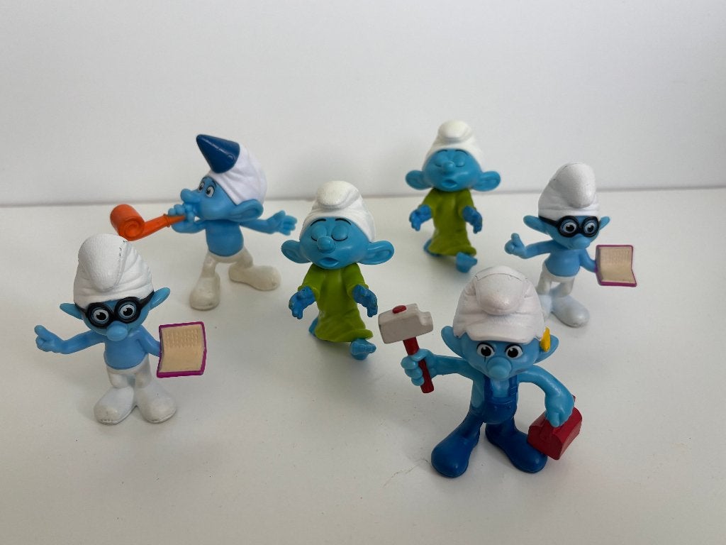 Smurfen Mc Donald's 2013 - 6 leuke smurfen, groot formaat, Ophalen of Verzenden, Zo goed als nieuw, Verschillende Smurfen, Poppetje, Figuurtje of Knuffel