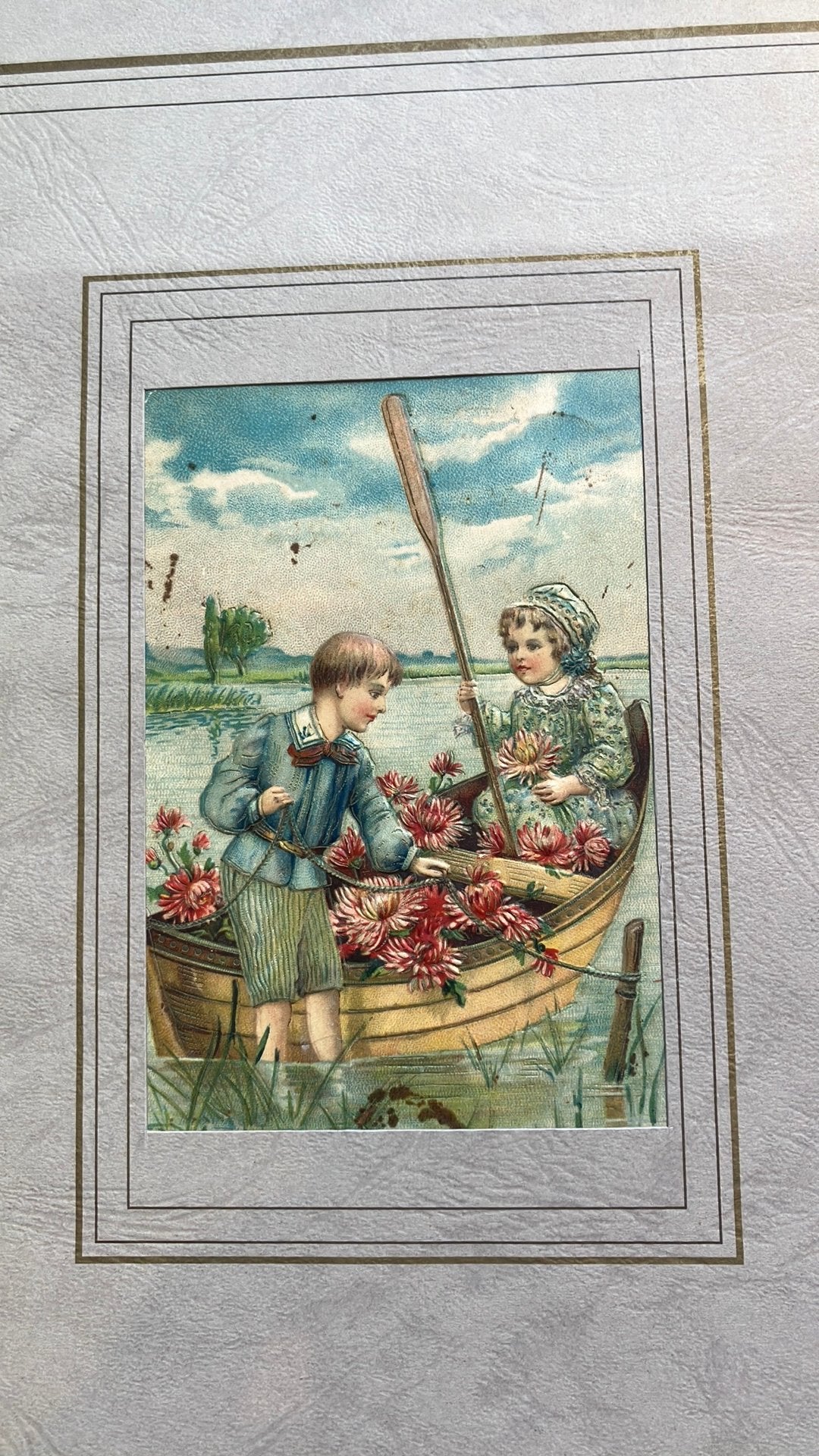 antieke reliëf-ansichtkaart, Ophalen of Verzenden