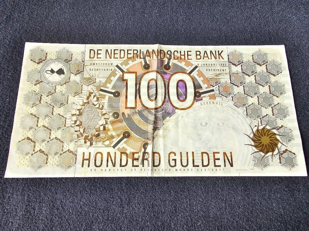 100 gulden biljet steenuil, Postzegels en Munten, Bankbiljetten | Nederland, Verzenden, 100 gulden, Los biljet