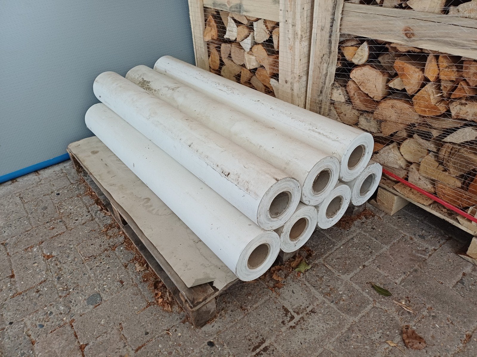 Witte rollen stucloper, voor diverse toepassingen, Ophalen of Verzenden, Gebruikt, 15 m² of meer, Folie