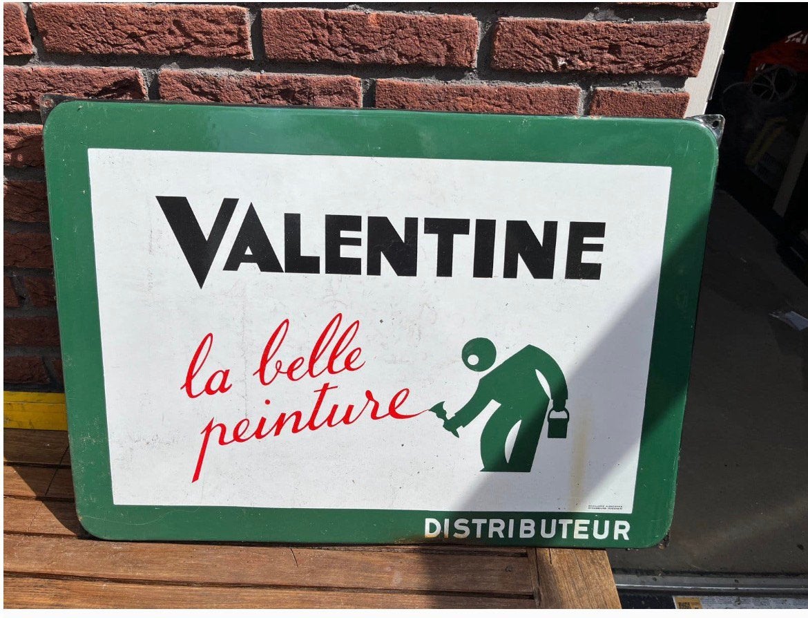 emaille reclame bord uit Frankrijk, Verzamelen, Ophalen, Gebruikt
