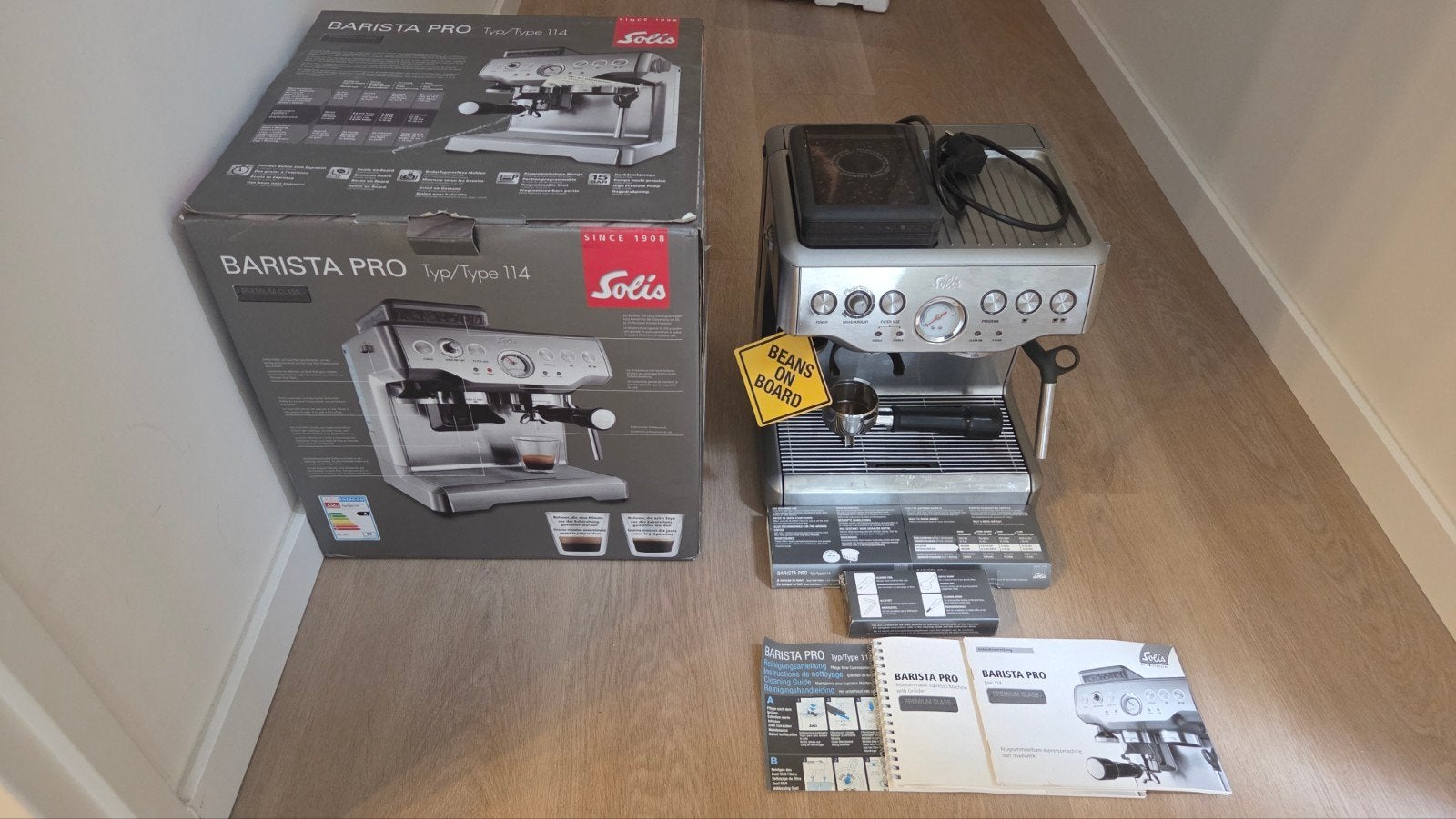 Solis Barista Pro 114 Espressomachine met accessoires, Ophalen, Espresso apparaat, Zo goed als nieuw, 2 tot 4 kopjes