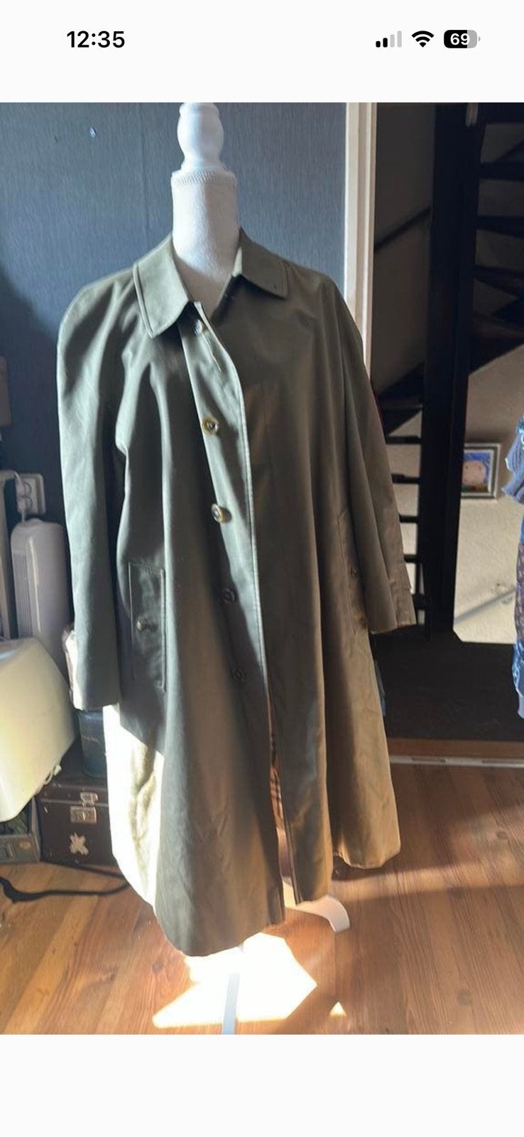 Burberry olijfgroene heren model, Kleding | Dames, Ophalen of Verzenden, Zo goed als nieuw, Zwart