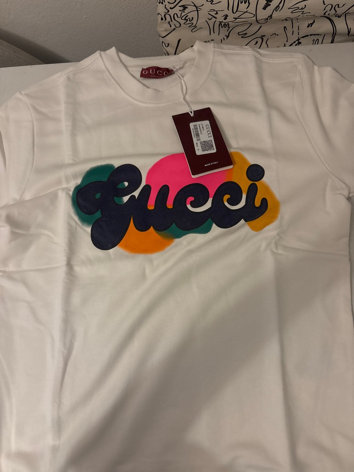 Gucci sweatshirt met kleurrijk logo - Maat M, Maat 38/40 (M), Wit, Nieuw, Ophalen of Verzenden