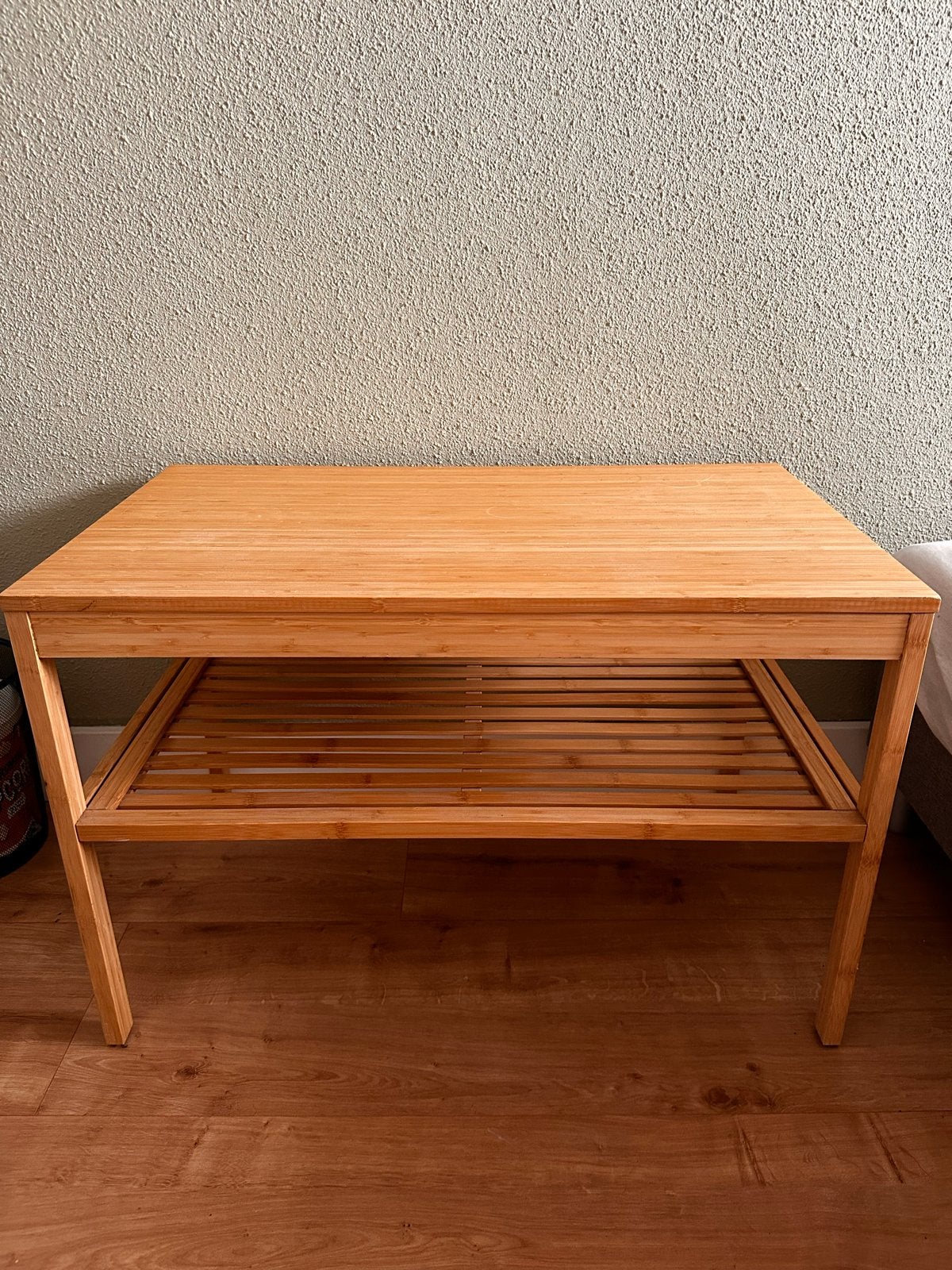Ikea Bamboe tafel met opbergruimte geschikt voor ieder ruimt, Ophalen