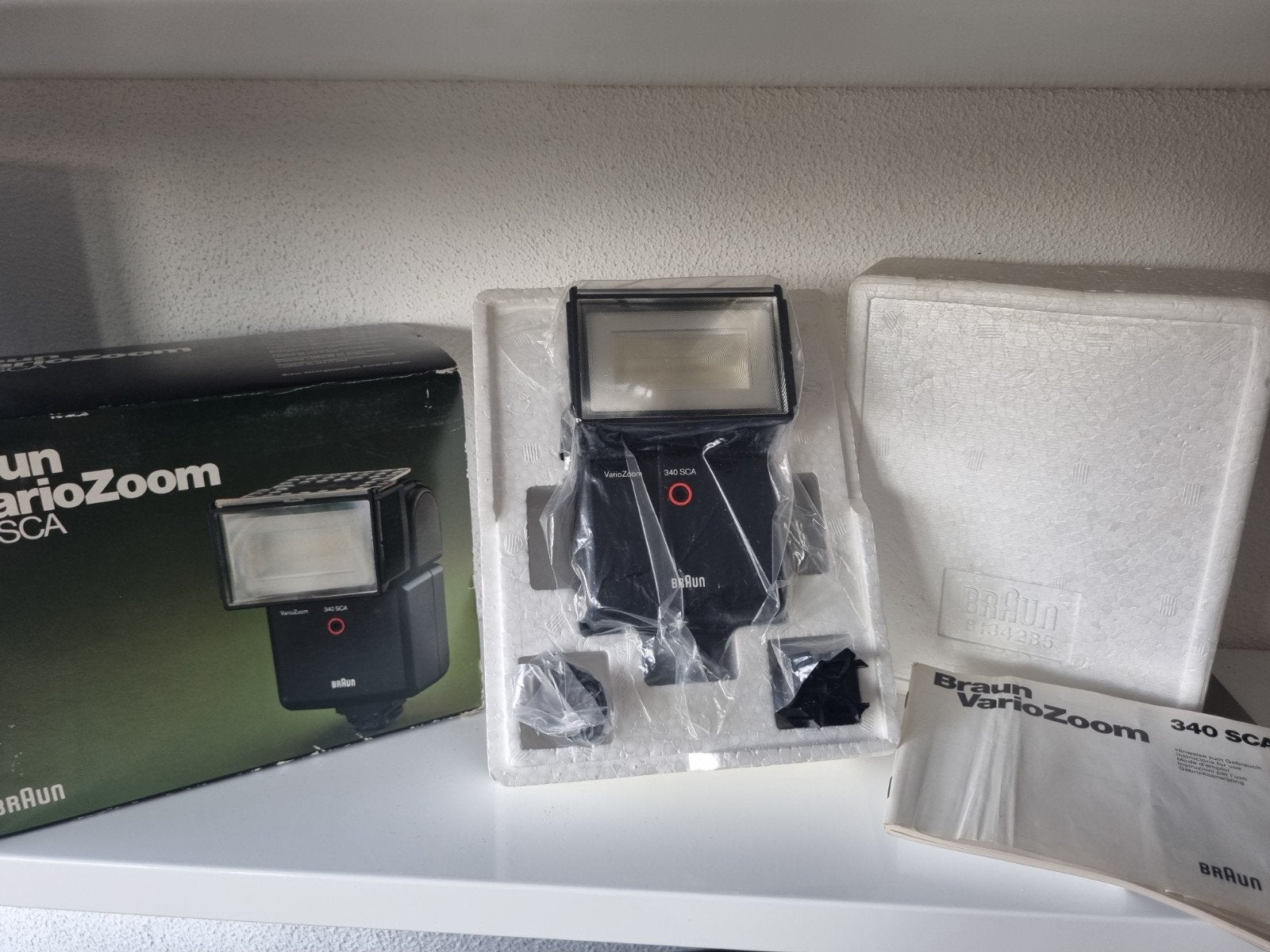 Braun VarioZoom 340 SCA flitser met doos en handleiding, Voor analoge fotografie, Externe flitser, Ophalen of Verzenden, Zo goed als nieuw