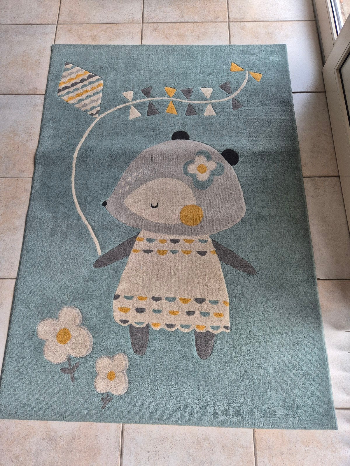 Vloerkleed Vlieger - groen - 120x170 cm, Huis en Inrichting, Stoffering | Tapijten en Kleden, Ophalen, 100 tot 150 cm, Kinderkamer, Speels, Modern