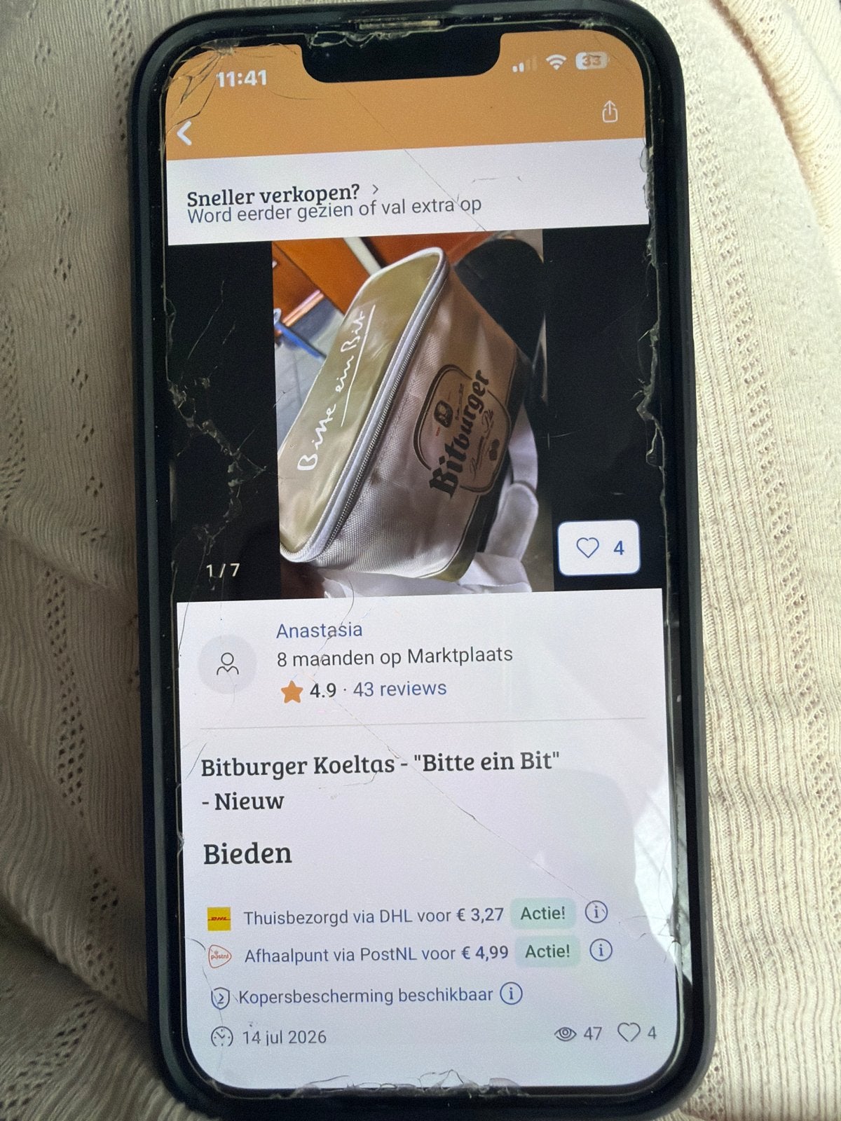 Bitburger koeltas-bitte ein bit, Ophalen of Verzenden