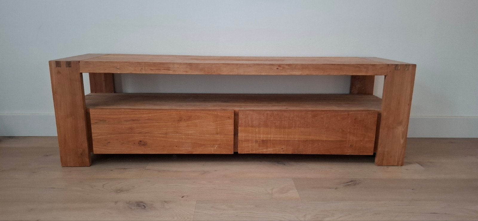 TV Meubel, Huis en Inrichting, Kasten | Televisiemeubels, Ophalen, Gebruikt, 100 tot 150 cm, Teakhout