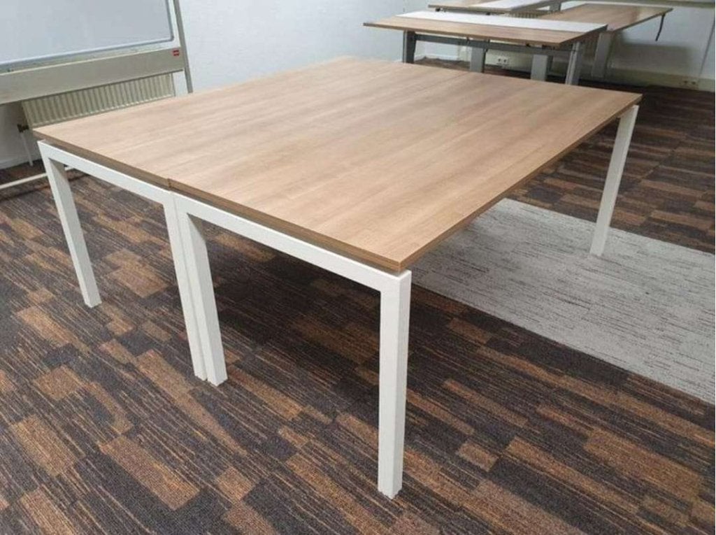 Degelijke bureautafel / vergadertafel wit havanna, VST, 180 cm, In hoogte verstelbaar, Ophalen of Verzenden