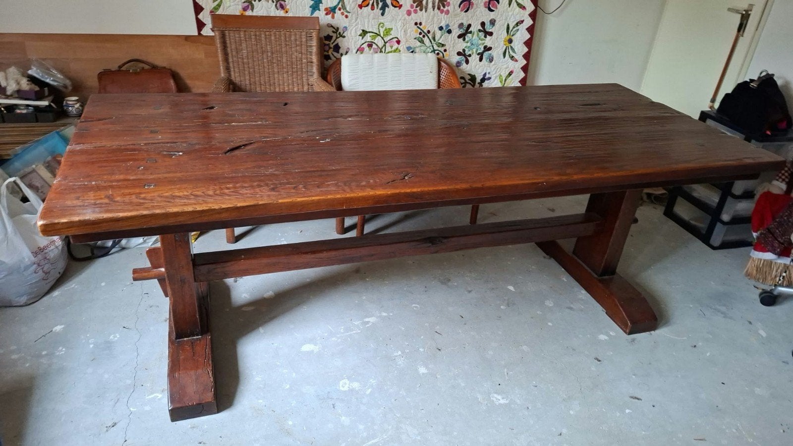 Robuuste antieke houten eettafel - Rustieke stijl, Antiek en Kunst, Ophalen