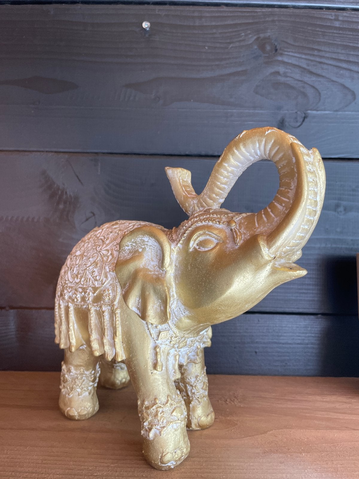 Gouden olifant decoratiebeeldje, Ophalen, Gebruikt, Overige materialen, Oosters