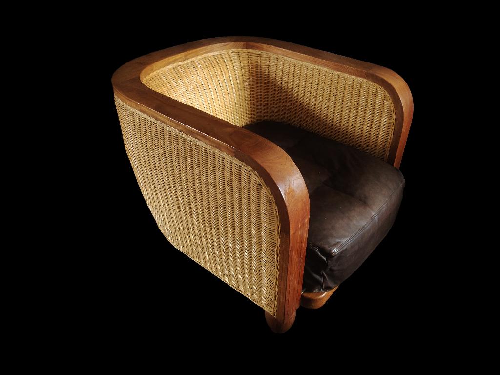 Fantastisch originele Lambert Art Deco lounge chair fauteuil, Ophalen, Gebruikt, 75 tot 100 cm, Leer