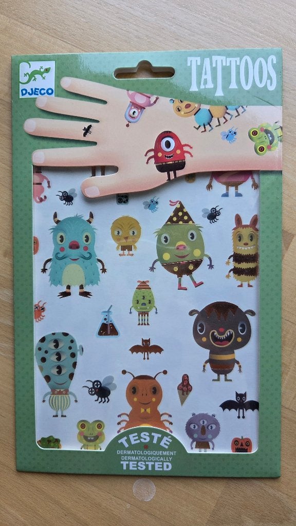 Djeco Tattoos Monsters, NIEUW, Ophalen of Verzenden, Nieuw, Overige typen