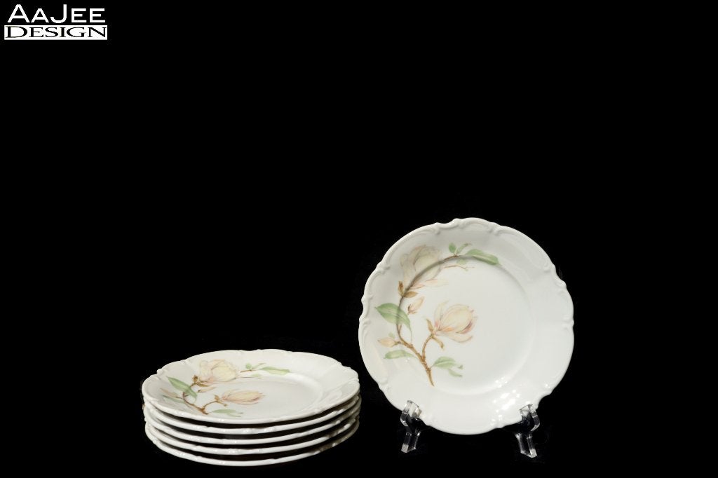6 Hutschenreuther - Bordjes – Serie Sylvia – Decor Magnolia, Ophalen of Verzenden