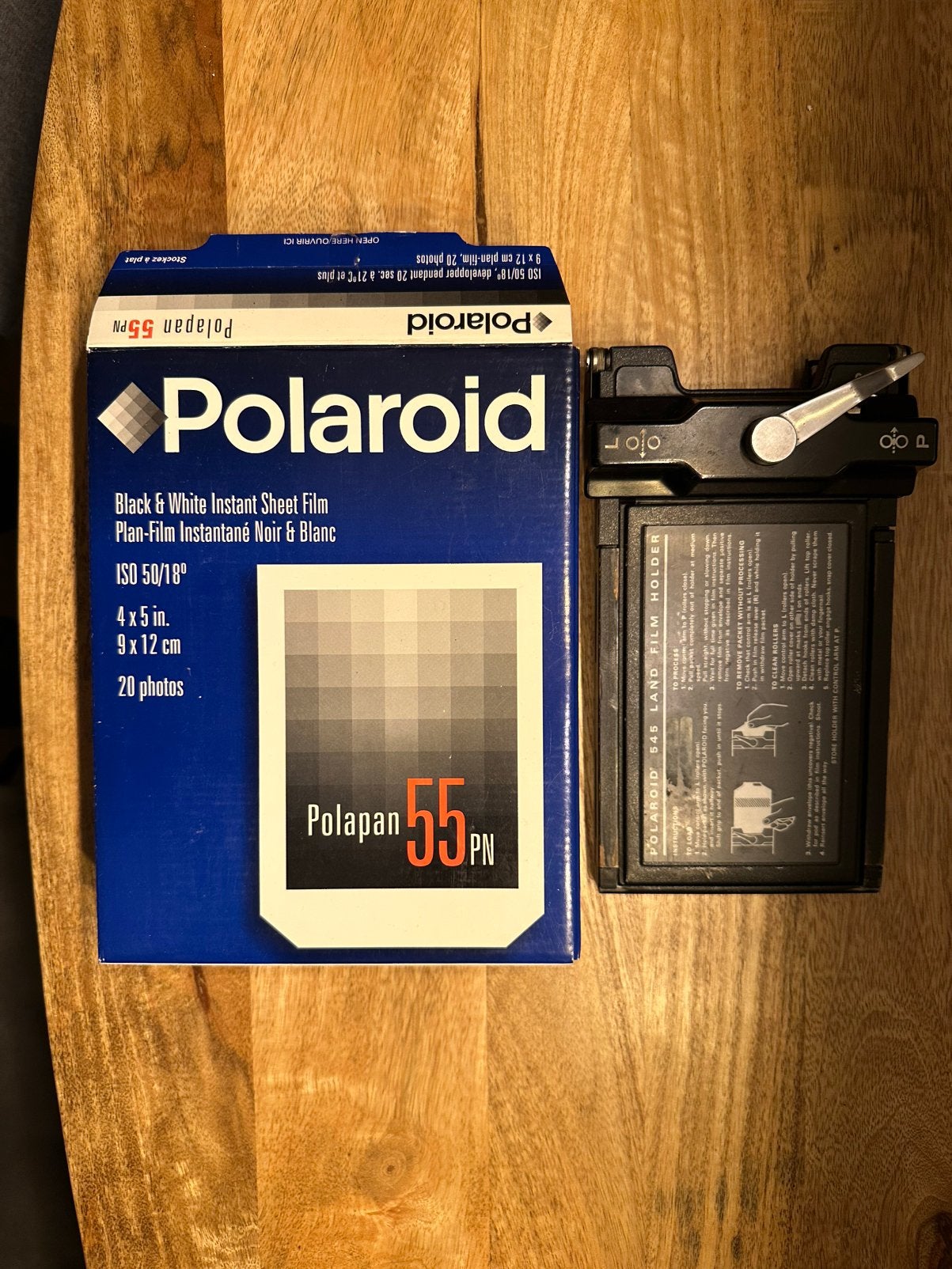 Polaroid polapan 55 en 545 landfilm holder, Ophalen of Verzenden, Zo goed als nieuw, Polaroid