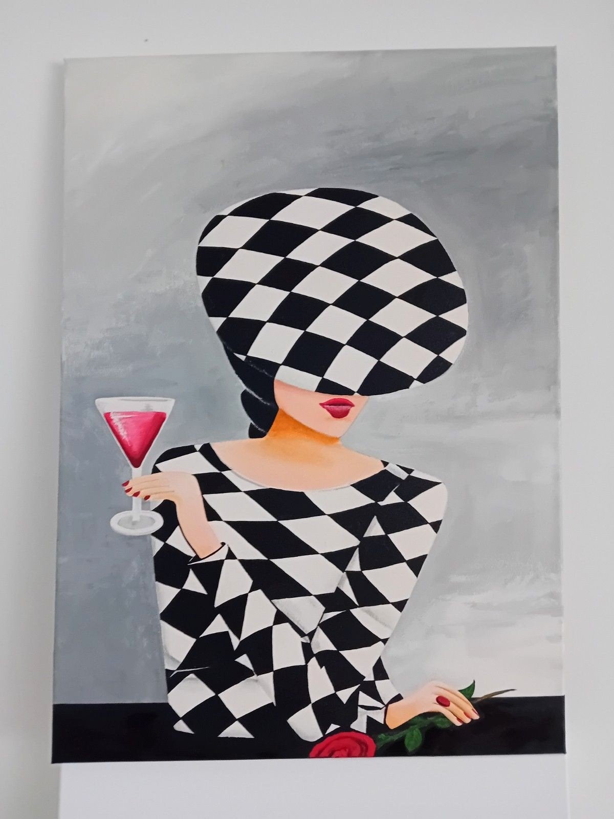 handgeschilderd op doek, Antiek en Kunst, Ophalen