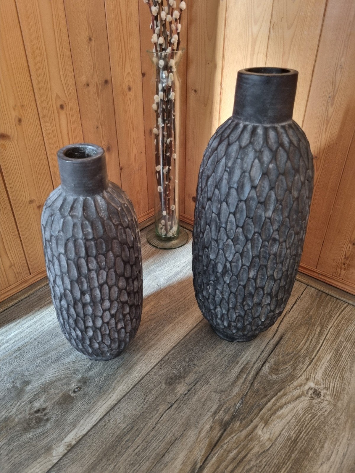 2 decoratieve Tribal vazen, Ophalen, Zo goed als nieuw