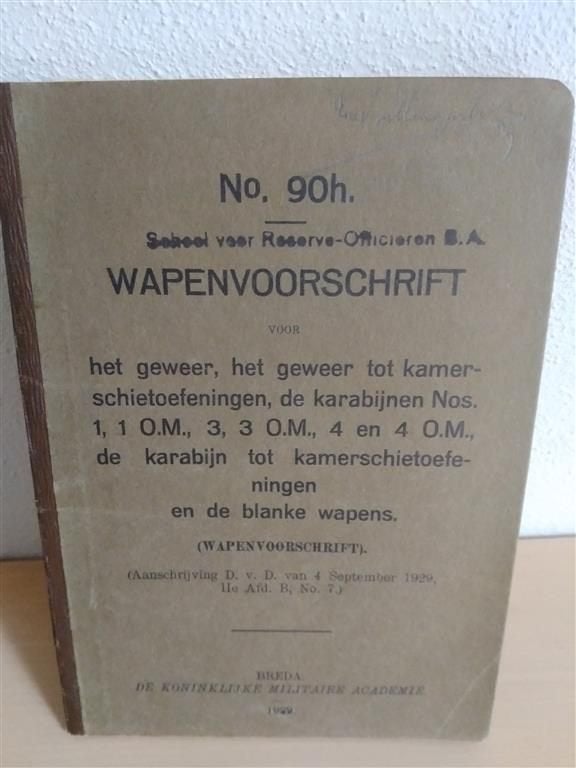 Wapenvoorschrift geweer NL pre 1940 met instructieplaat, Verzamelen, Ophalen of Verzenden, Landmacht, Nederland, Boek of Tijdschrift