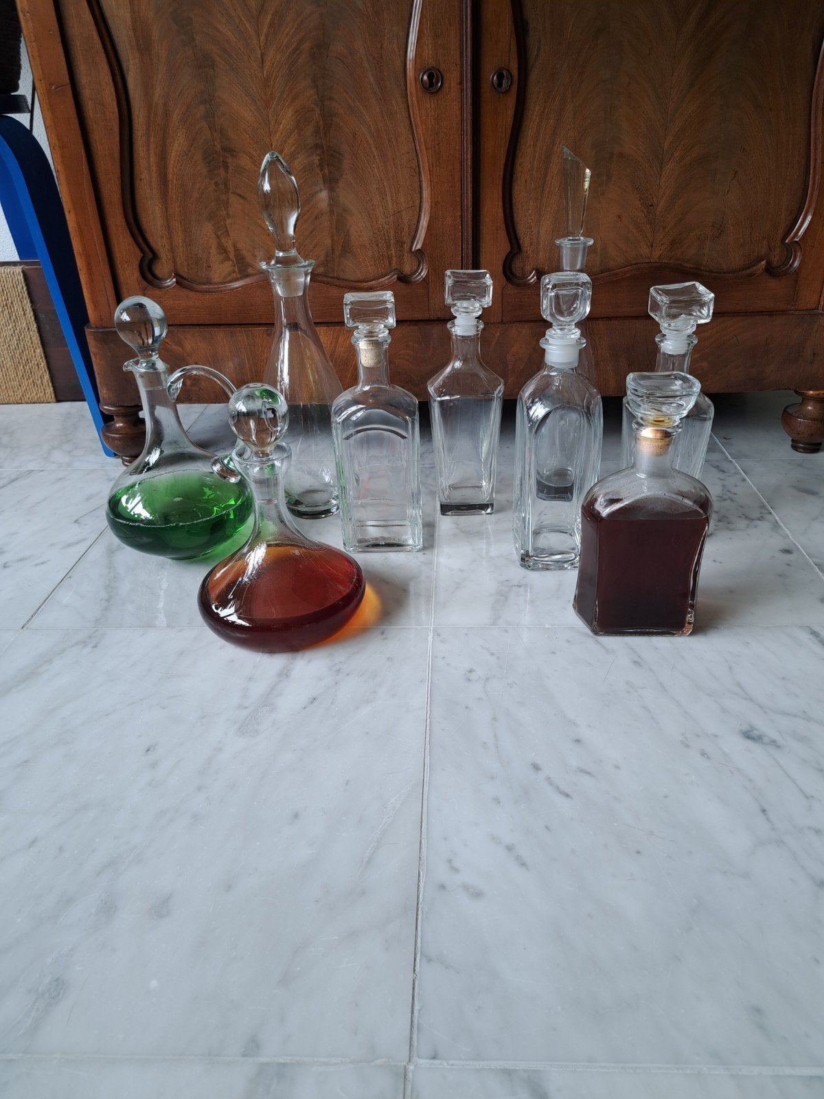Set glazen karaffen, Ophalen